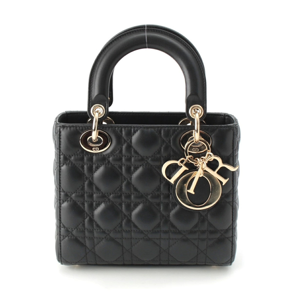 Christian Dior My Lady Leather Handbag Black